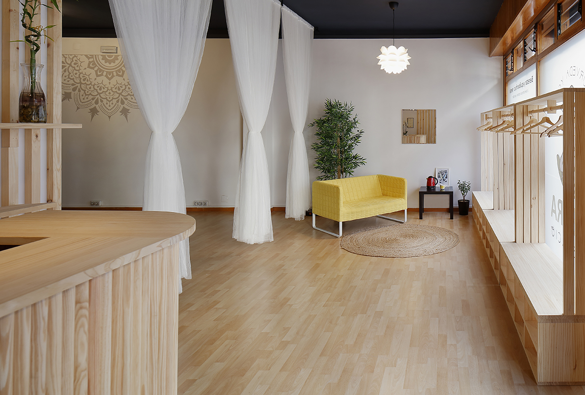 Recepción ras un trabajo de interiorismo en un centro de yoga
